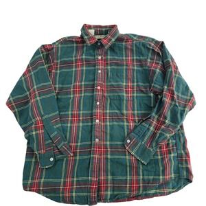 L.L.‎ Bean Plaid Flannel Button Down Shirt Long Sleeve Men's Size 14 Made in USA